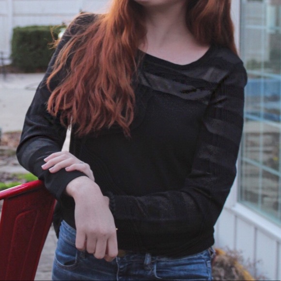 INC International Concepts Tops - I.N.C Black Shirt with Mesh